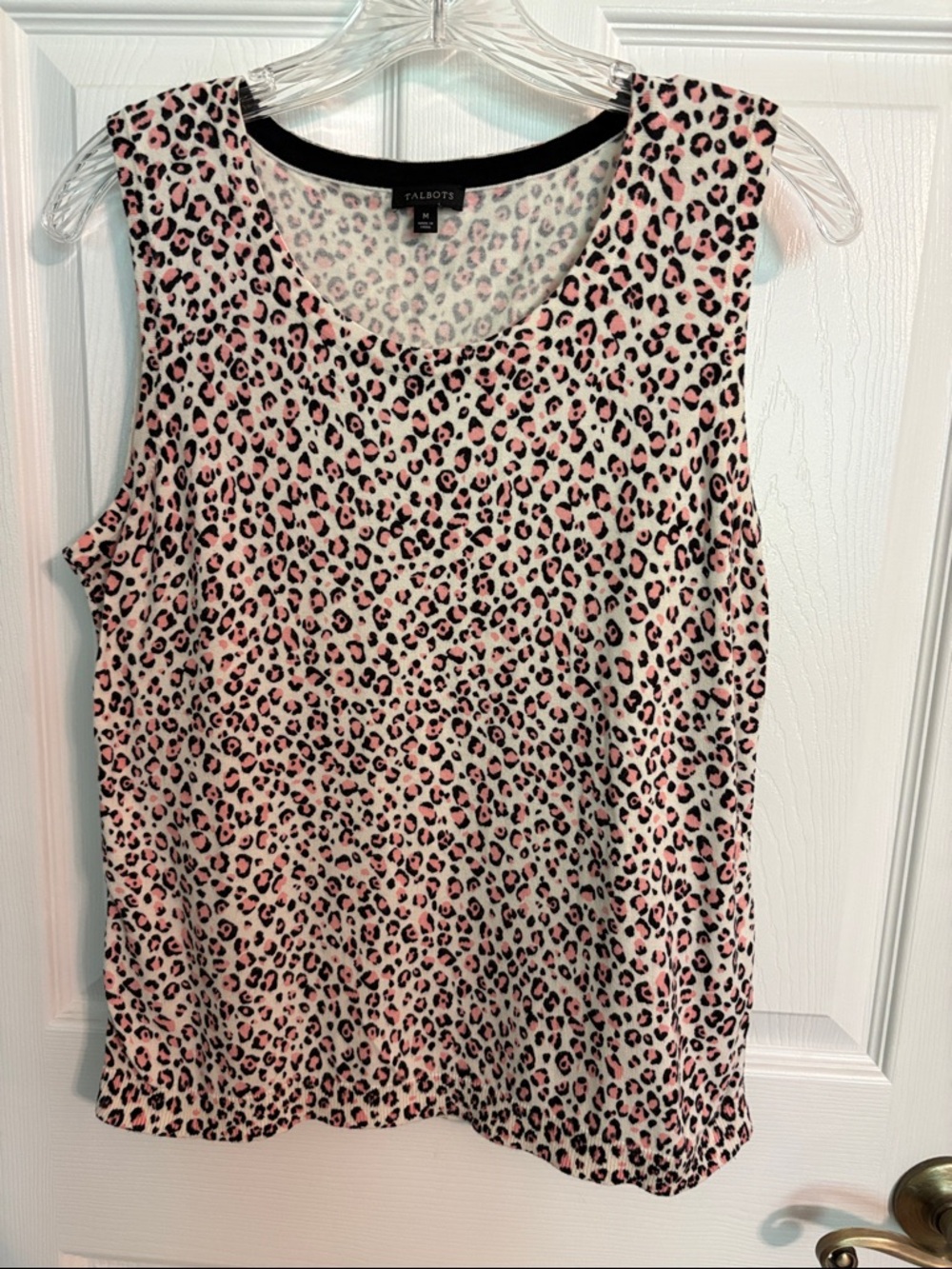 Talbots Pink and Black Leopard Print Tank Top